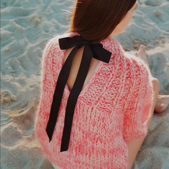 ❌SOLD❌ GANNI Julliard Mohair Tie Back Knit Sweater Medium - Picture 2 of 8